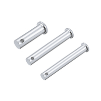 uxcell 4Pcs Single Hole Clevis Pins 8mm 10mm Dia Flat Head Zinc-Plating Solid Steel Link Hinge Pin 30/55/60/65/70/75/80/90mm