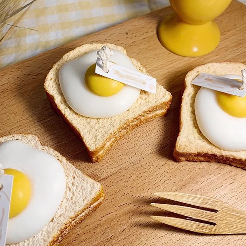 Toast Gesneden Brood Aroma Kaars Siliconen Mal Gepocheerd Ei Taart Decoratie Hars Schimmel Siliconen Mal Voor Kaarsen Maken