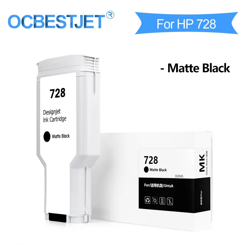 OCBESTJET For HP 728 Compatible Ink Cartridge For HP Designjet T730 T830 Printer 300ML/PC