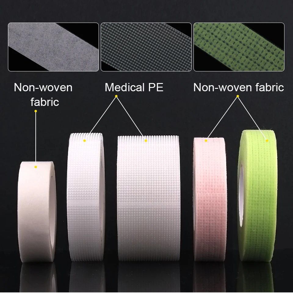 Wimpernverlängerungs-Pads, Bänder, Wimpern-Unter-Augenpolster, Vlies- und PE-isolierte Wickelbänder für falsche Wimpern, Klebeband, Cutter, Make-up-Werkzeug