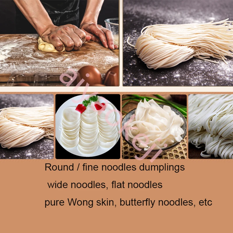 Electric Dough Roller Stainless Steel Dough Sheeter Noodle Pasta  Multi-function Spaghetti  Dumplings Noodle Pressing Machine