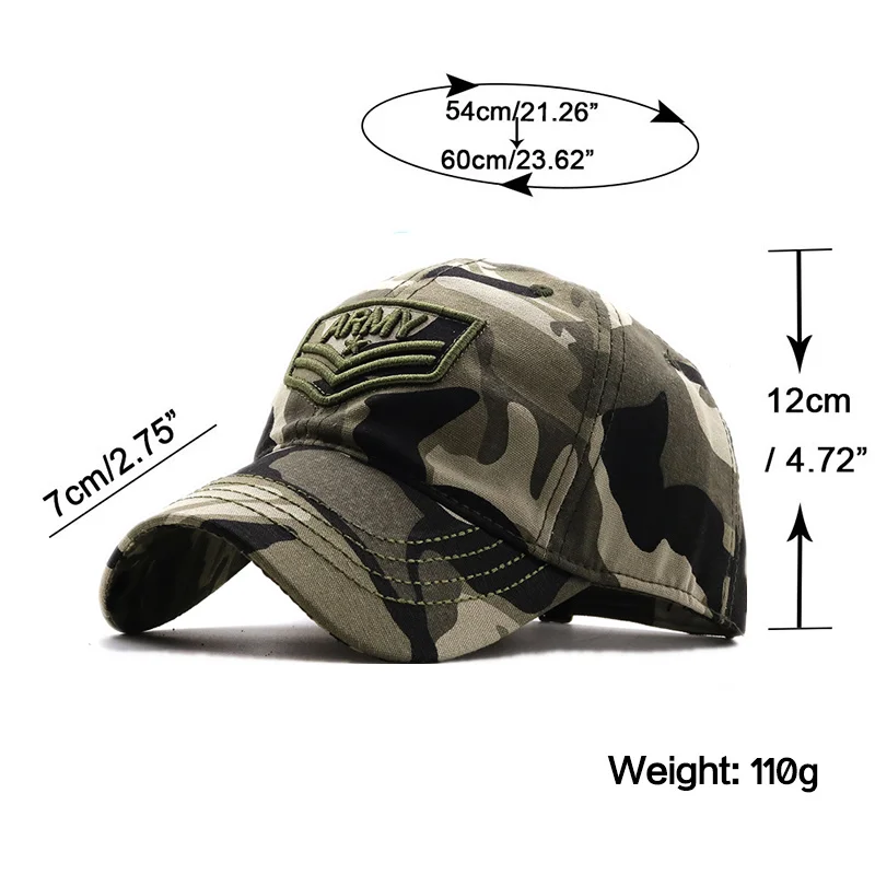 Simple Camo Baseball Cap Fishing Caps Men Outdoor Hunting Camouflage Jungle Hat Airsoft Tactical Hiking Casquette Hats