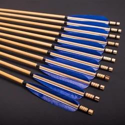 6/12pcs/lot Archery 82cm Wooden Arrows w Hunting Heavy Metal Arrowheads Archery for Recurve Longbow Archery Hunting Shooting