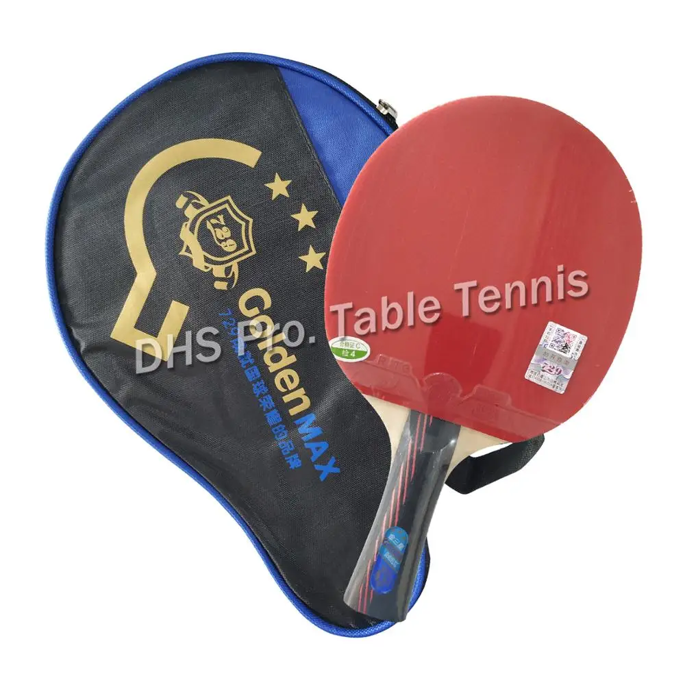 

RITC 729 Friendship Gold 3 stars Y007# Pips-In Table Tennis Racket with rubbers free Case for PingPong