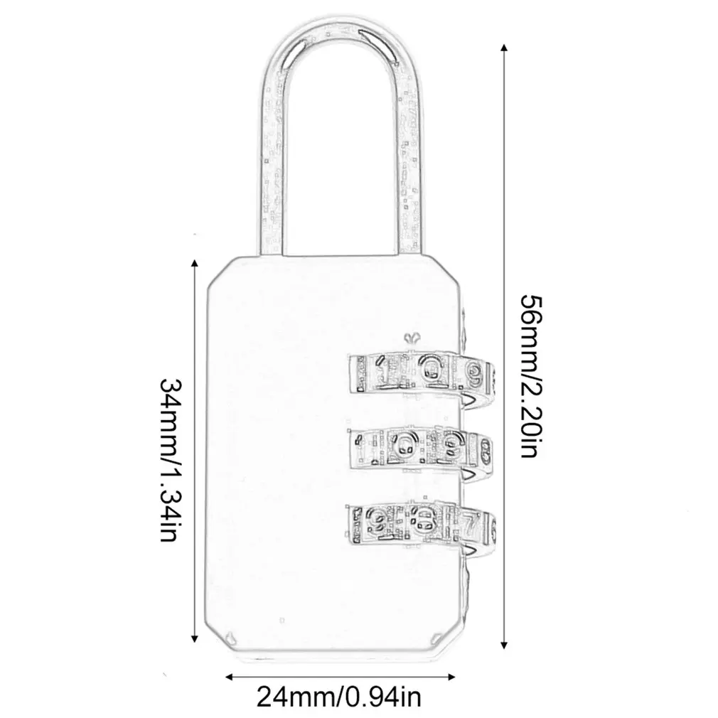 3 Digit Code Combination Padlock For Luggage Combination Number Lock Padlock For Zipper Bag Suitcase Drawer Durable Locks