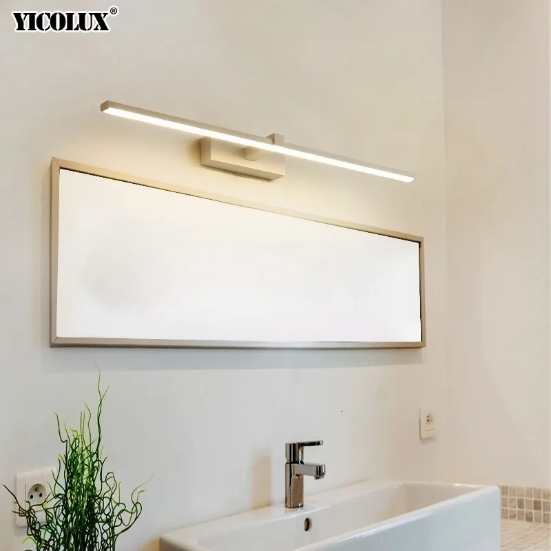 Led Bathroom Mirror Light Wall Lamps White Black LED Flat Lamp Modern Indoor Wall Lamp Bathroom Light Make Up Mirror