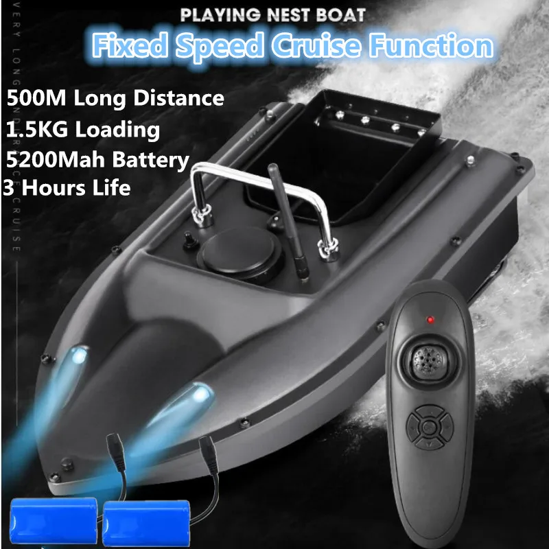 Constant Speed Cruise 500m Smart Lure Fishing Remote Control Fishing Bait Boat Auto RC Fishing Bait Boat Fixed Speed Cruise Nest