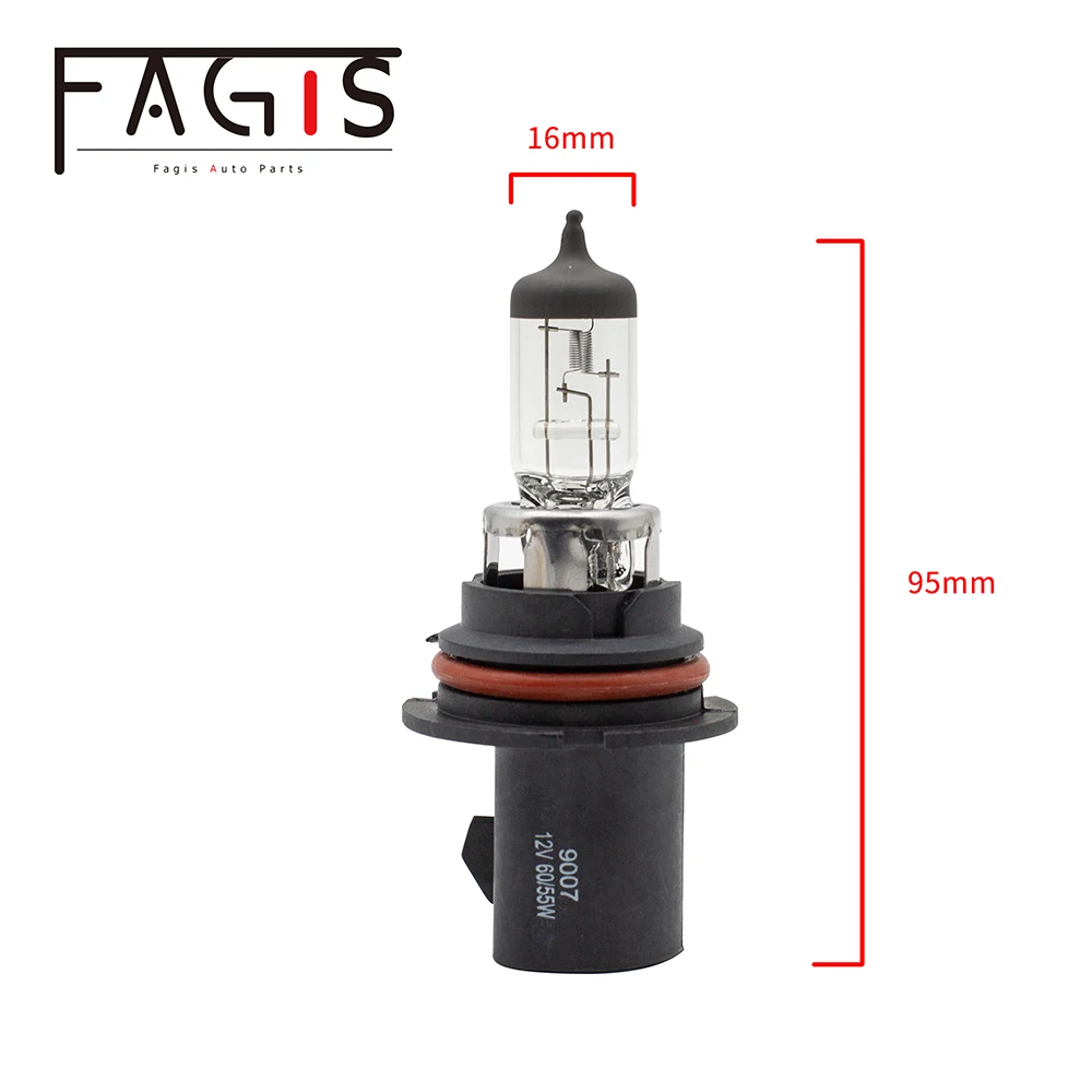 Fagis 2 Pcs 9007 HB5 Hi/ Lo Beam Car Auto Headlight Lights Auto Halogen Bulbs Car Fog Lamps