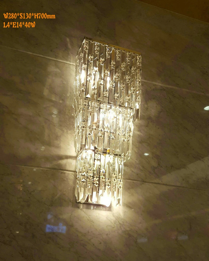 

Crystal Sconce 110V 220V Bathroom Mirror Front Light LED Stainless Steel Crystal Wall Make-Up Lamps Bathroom Lights Wall Lamps