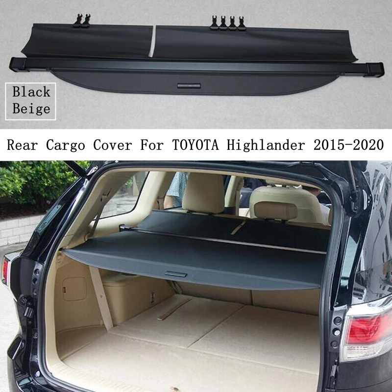 

Задняя крышка для грузовика для TOYOTA Highlander 2015, 2016, 2017, 2018, 2019, 2020, защитный экран для багажника, защитный козырек, автомобильные аксессуары