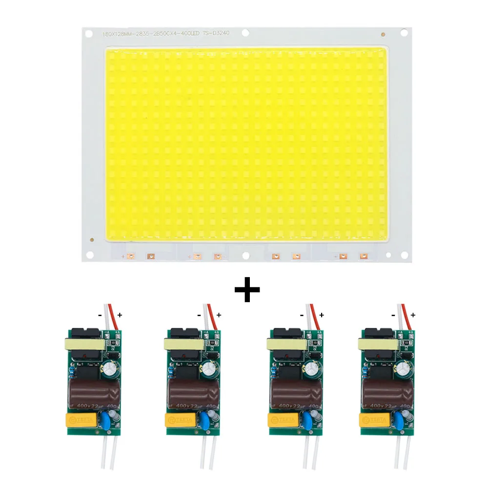 A Set of 200W 150W 100W SMD2835 400LEDS 300LEDS 200LEDS COB chip with 36-50E 250mA driver Cold white For Spotlight Bulb