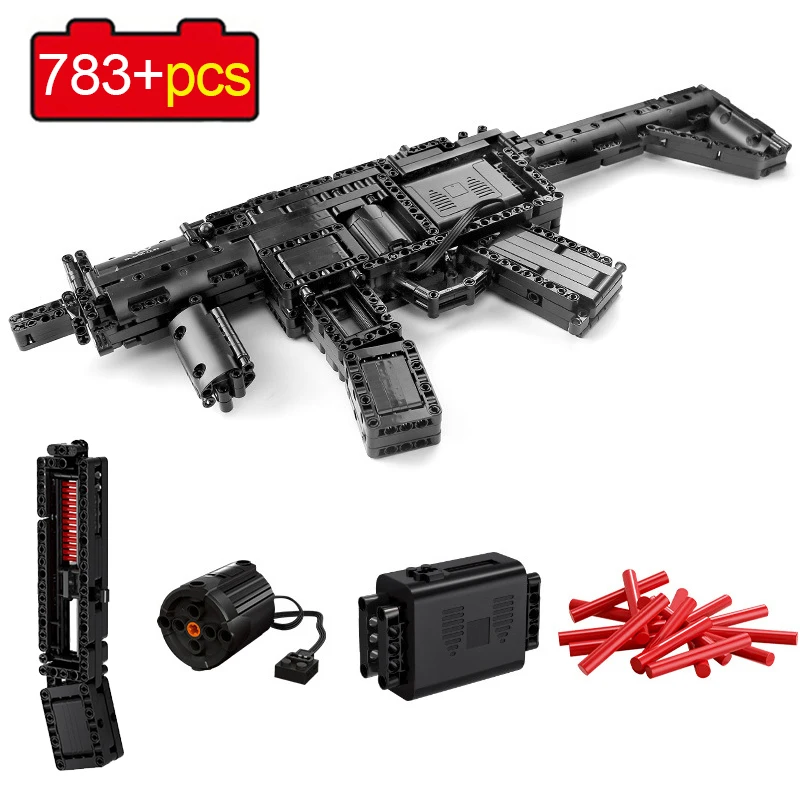 

WW2 Military Series Rifle Gun K98 MP5 QBZ95 M4 Desert Eagle Weapon Building Blocks Pistol Machine Can Shoot Bullet Bricks Toys