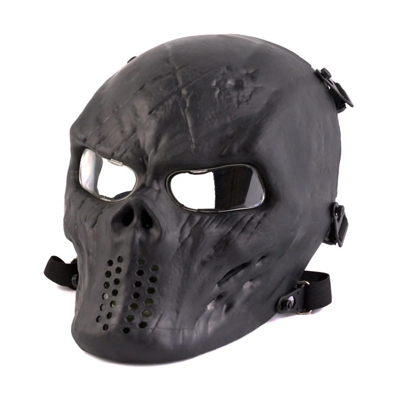 Outdoor Full Face Mask Skull Styled Airsoft Mask with Eye Lens In Stock