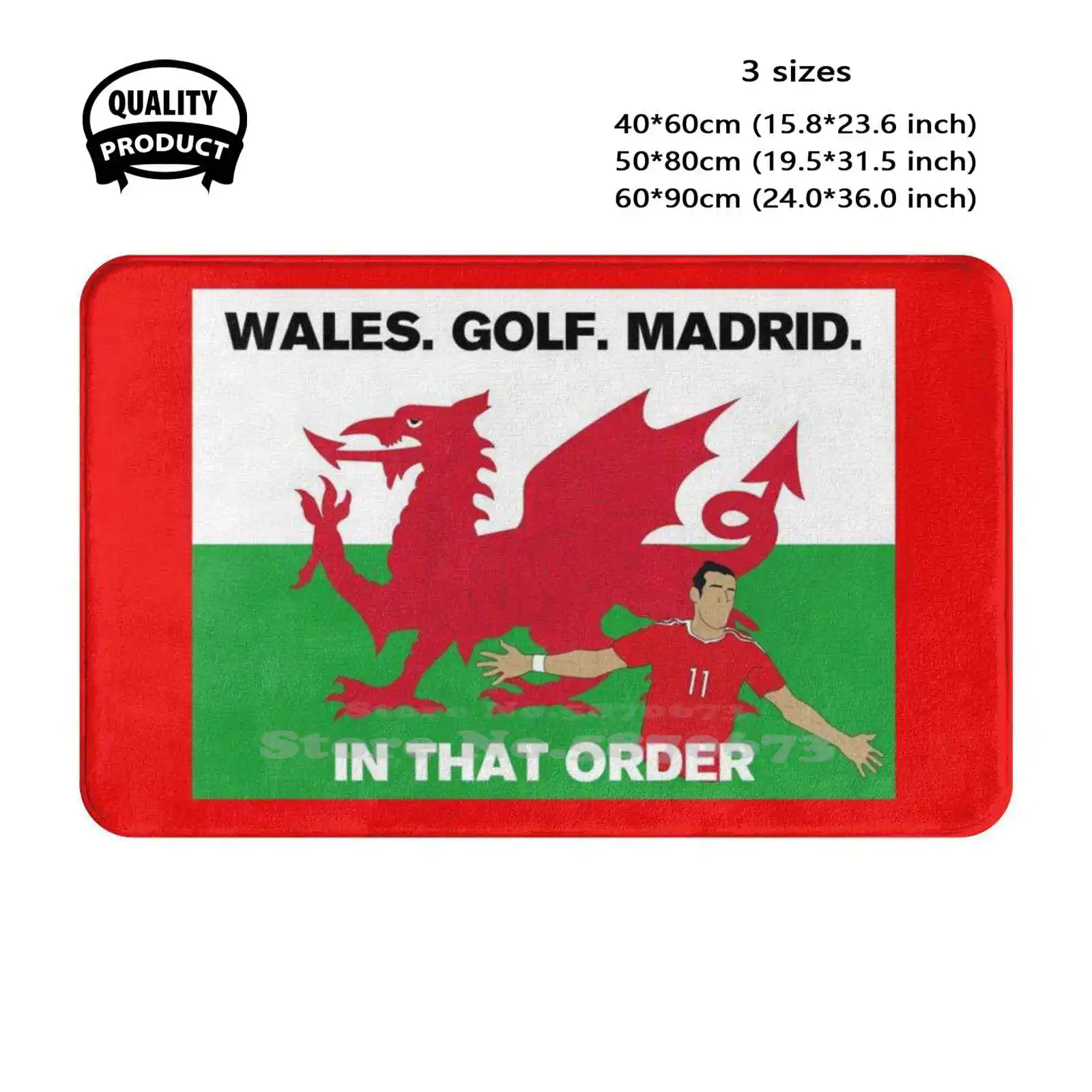 Wales Golf Madrid In That Order Bale Euro Cup 2020 Soft Cushion Home Carpet Door Mat Car Rug Welsh Wales Golf Madrid In That