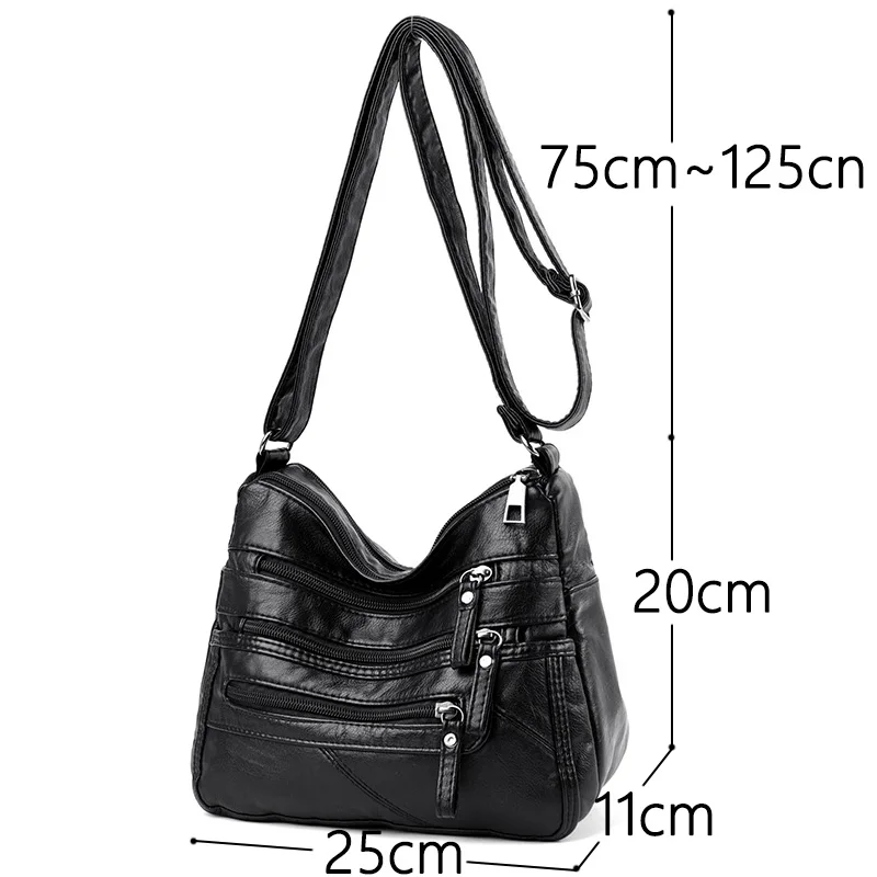 New Style Shoulder Bag Soft Leather Texture Bag Women\'s Fashion Simple Trend Retro Multi-pocket Large Capacity Crossbody Bag