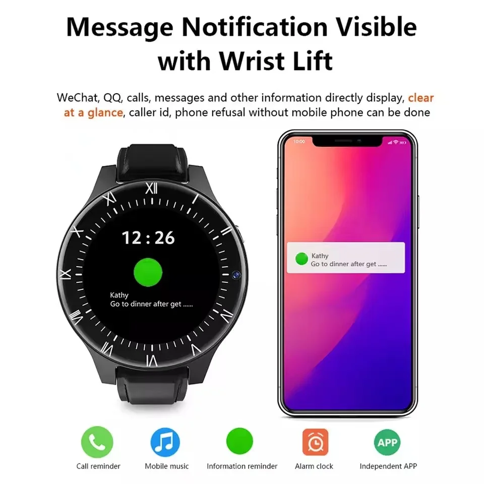 

New Arrival Smart Watch 1.69'' Full-touch Screen 4G Global Call IP68 Waterproof GPS 8MP+13MP Camera 3+32GB Powerful Smart watch