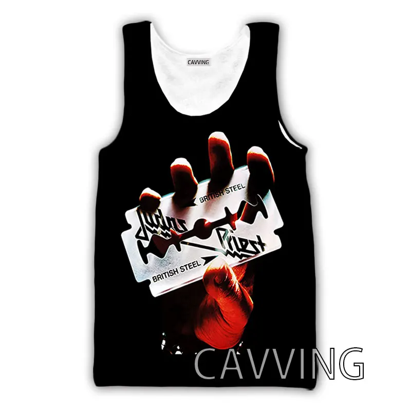 CAVVING 3D Printed  Judas Priest  Rock  Band Tank Tops Harajuku  Vest  Summer Undershirt Shirts Streetwear for Men/women