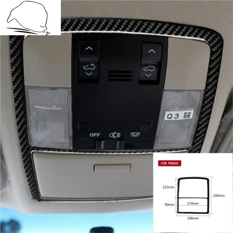 

For Toyota Land Cruiser Prado LC150 FJ150 2010-2018 Carbon reading light Sticker Overhead control Panel Cover Car Accessories