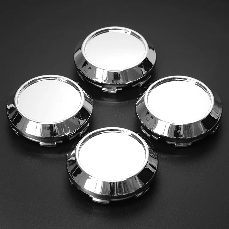 4pcs TOP Universal 60mm Chrome Plastic Blank Car Wheel Center Caps for Rims No Logo Emblem Sticker Hub Cap Covers