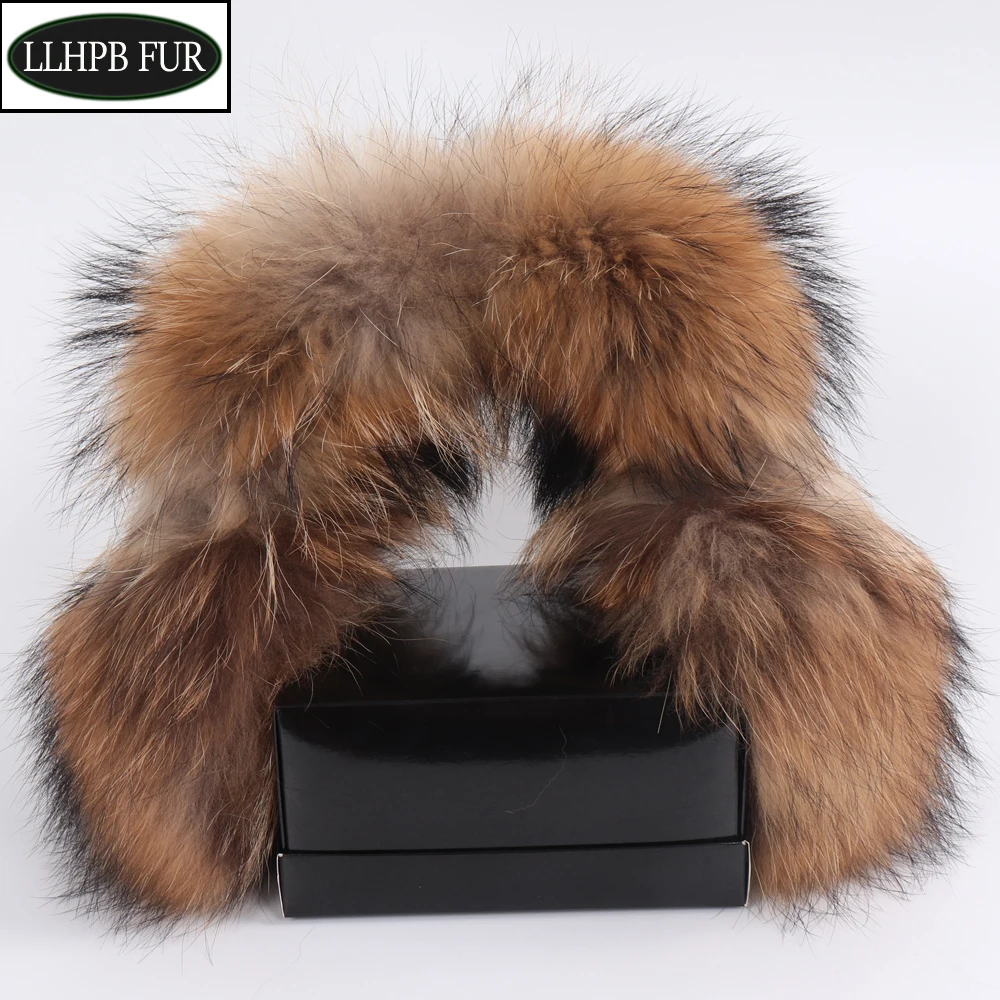 2024 New Fashion Women 100% Natural Real Fox Fur Earmuffs Plush Winter Warm Big Fox Fur Ear Muffs Girls Luxury Fox Fur Earmuff