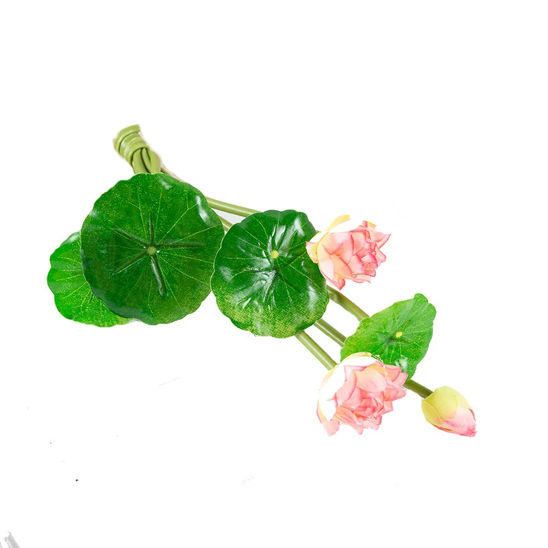 27cm Lange Lotus Gemischt Farbe Künstliche Blume Lebensechte Wasser Lilie Micro Landschaft für Hochzeit Teich Garten Gefälschte Pflanzen Decor – Detail 2