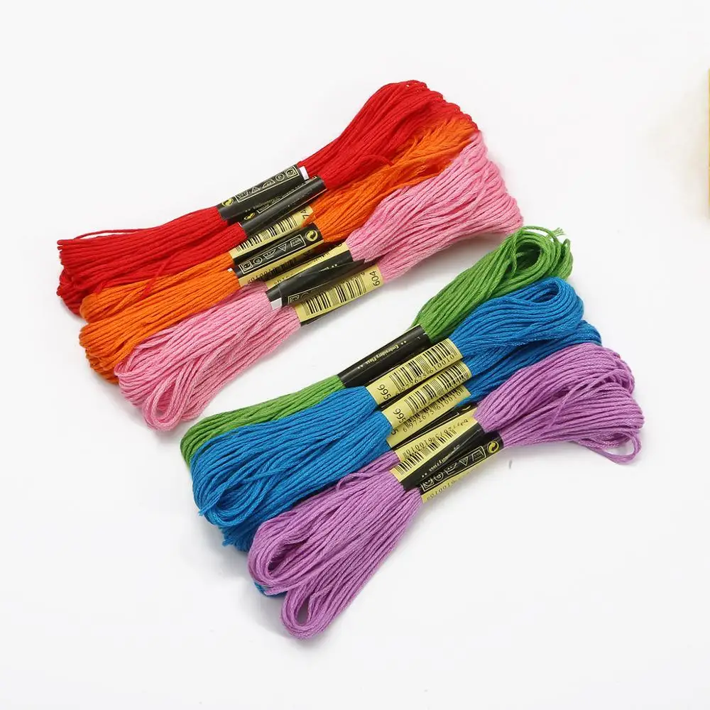 5pcs 10pcs 20pcs Randomly Color embroidery DIY Silk Line Branch Threads Similar Dmc Thread Floss Skein Cross Stitch Thread