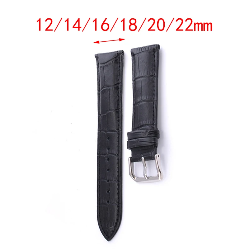 Watch Band Genuine Leather Straps 12 14 16 18 20 22mm Watch Accessories High Quality Leather Watch Belt Strap Watchbands