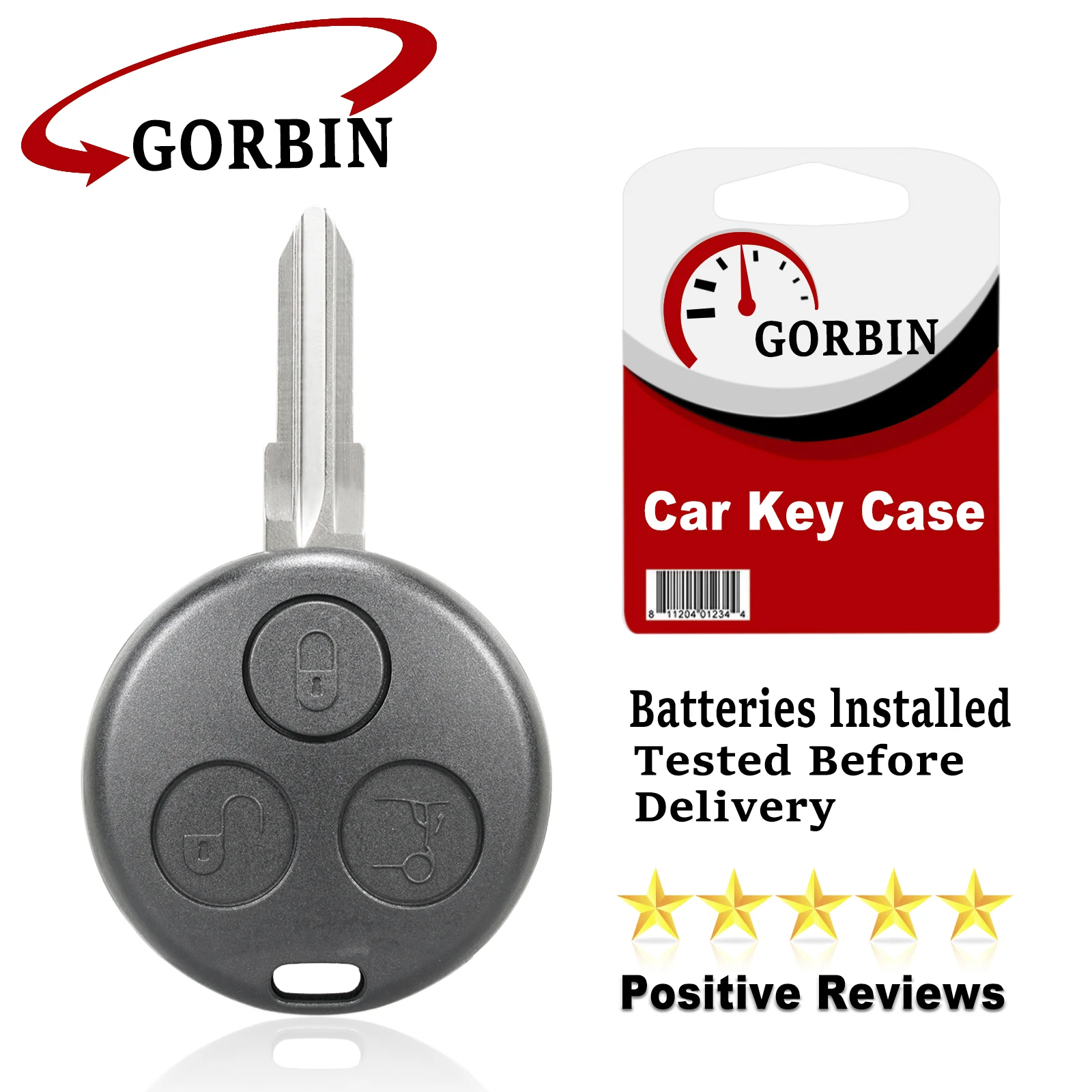 

GORBIN Replacement Remote Key Shell Case for Mercedes Benz Smart City ForTwo Passion Pulse 2003-2005 Car Key Cover 3 Buttons