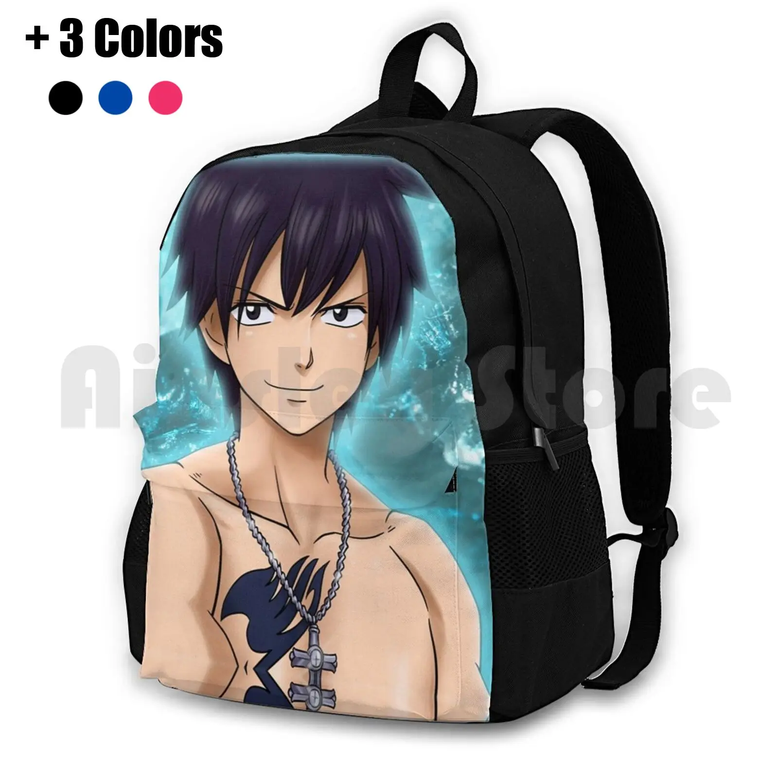 Gray Outdoor Hiking Backpack Waterproof Camping Travel Hero Gray Man Anime Animation Manga Shonen