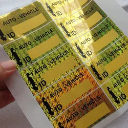 10000pcs custom printed holographic vinyl film hot stamping foil gold silver transparent 3D hologram sticker label