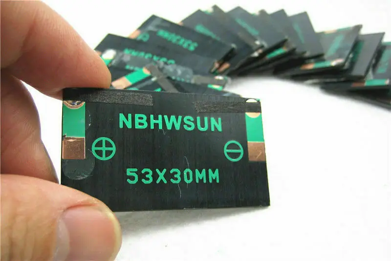 10Pcs/Lot 5V 30mA 53X30mm Micro Mini Small Power Solar Cells Panel For DIY Toy, 3.6V Battery Solar Light Solar Cells Hot Trading