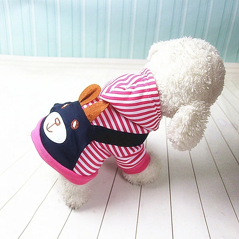 Mode Gestreepte Hond Kleding Voor Honden Jas Hoodie Sweatshirt Winter Ropa Perro Hond Kleding Cartoon Huisdieren Kleding CW02