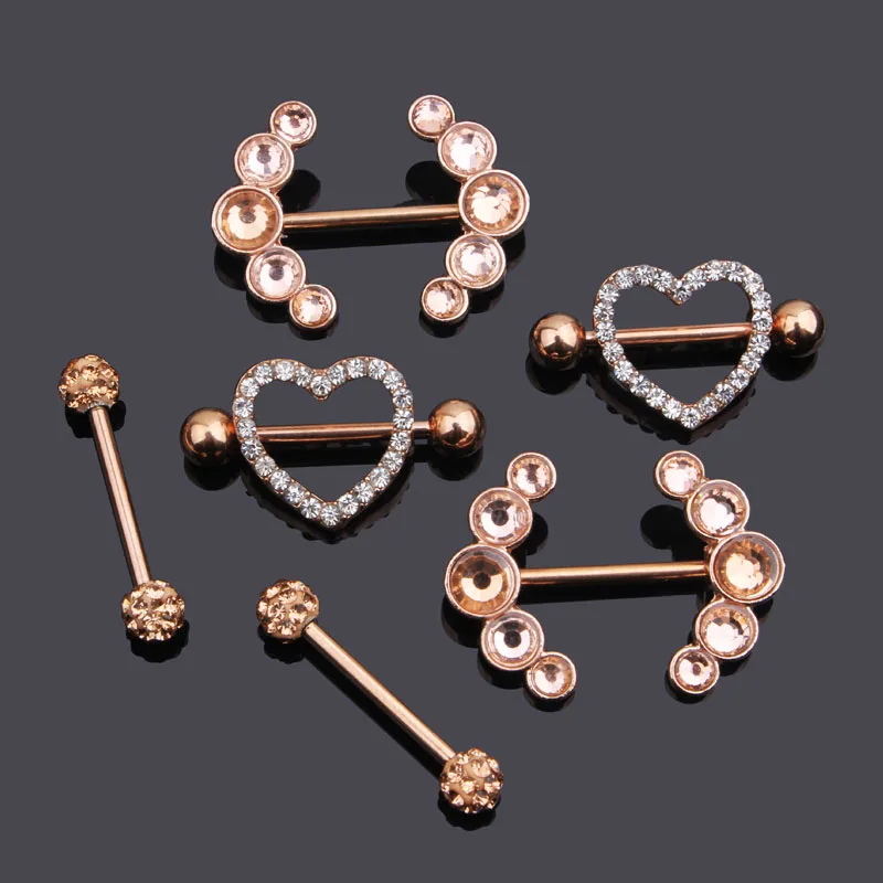 14G Edelstahl Nippelpiercing Set Nippelringe Barbell Pack Rote Kirsche Kuchen Nippel Schmuck Bulk Kristall Nippelpiercings – Detail 33