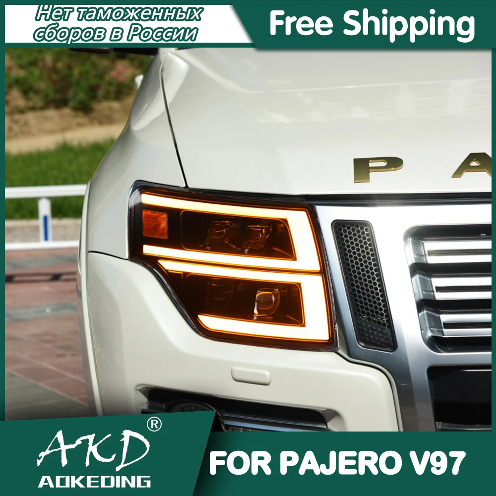 

For Pajero V93 V97 2006-2020 Headlights DRL Day Running Light LED Bi Xenon Bulb Fog Lights Car Accessory V97 Head Lamp