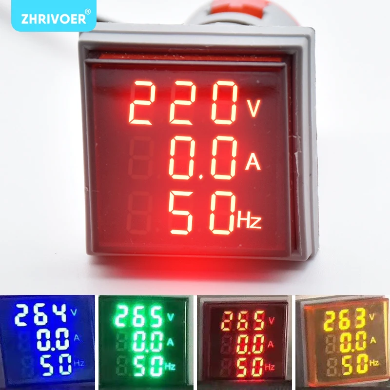 สามจอแสดงผลแรงดันไฟฟ้าแบบดิจิตอล Amperometer 22มม.AD16-22DSV AC 60-500V Mini แรงดันไฟฟ้า LED โวลต์มิเตอร์ตัวบ่งชี้โคมไฟ