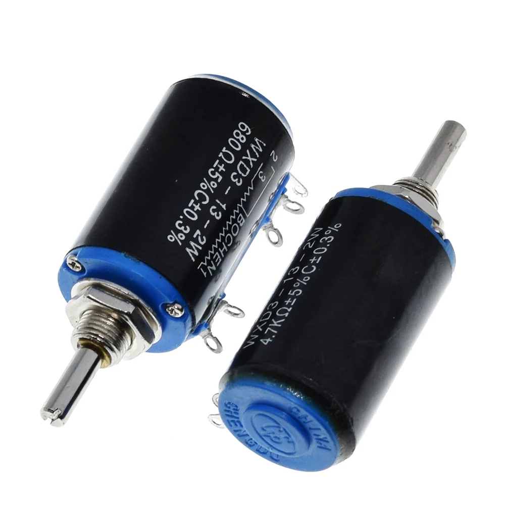 TZT 1/3PCS WXD3-13-2W 100 200 220 470 680 R Ohm 1K 2,2K 3,3K 4,7K 5,6K 6,8K 10K 22K 33K 47K 100K Ohm Drahtpotentiometer – Detail 5