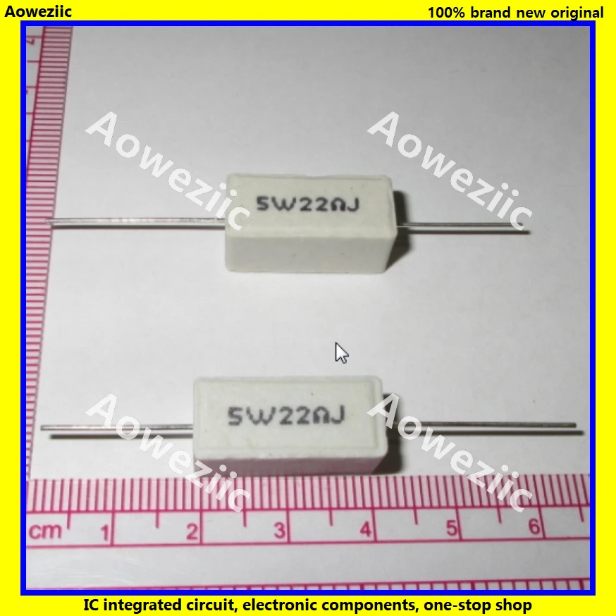 10 قطعة RX27 مقاومة الاسمنت الأفقي 5 واط 22 أوم 22R 22RJ 5W22RJ السيراميك المقاومة الدقة 5% قوة المقاومة