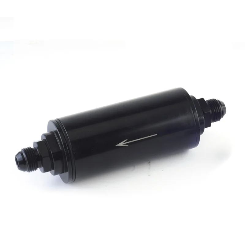 Universal E85 Performance Aluminum Fuel Filter High FLOW 100 Micron Cleanable AN6 AN8 AN10 9MM adaptor fittings