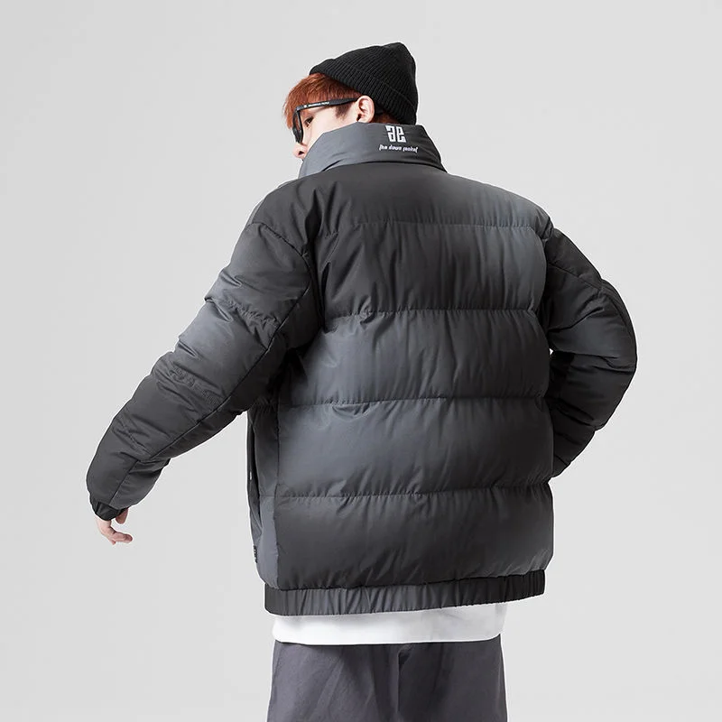 Mùa Đông 2022 Thời Trang Nam Bong Bóng Áo Cotton Lót Lông Cổ Đứng Slim Fit Nam Áo Khoác Ngoài Dày Ấm Parkas b373