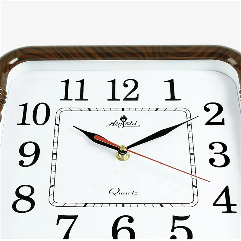 12 inch Square Silent Wall Clock Simple Wood Grain Spiral Pattern Antique White Horloges Watch Living Room Bedroom Home Decor