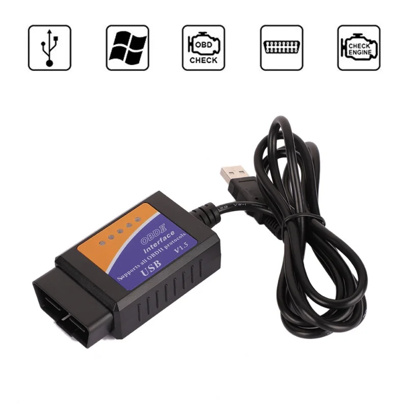 ELM327 OBD2 Scanner elm 327 USB v1.5 Bluetooth Code Reader Auto Diagnostic Scanner Tool Made for For scan Automotive