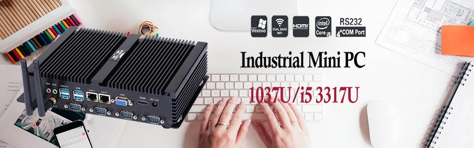 Partaker Mini PC Intel Core I5 1235U I7 1255U DDR5 RAM 4 x LAN TPM2.0 2 x DP 12~24V DC RS485 GPIO AGV AMR Industrial Compter IPC