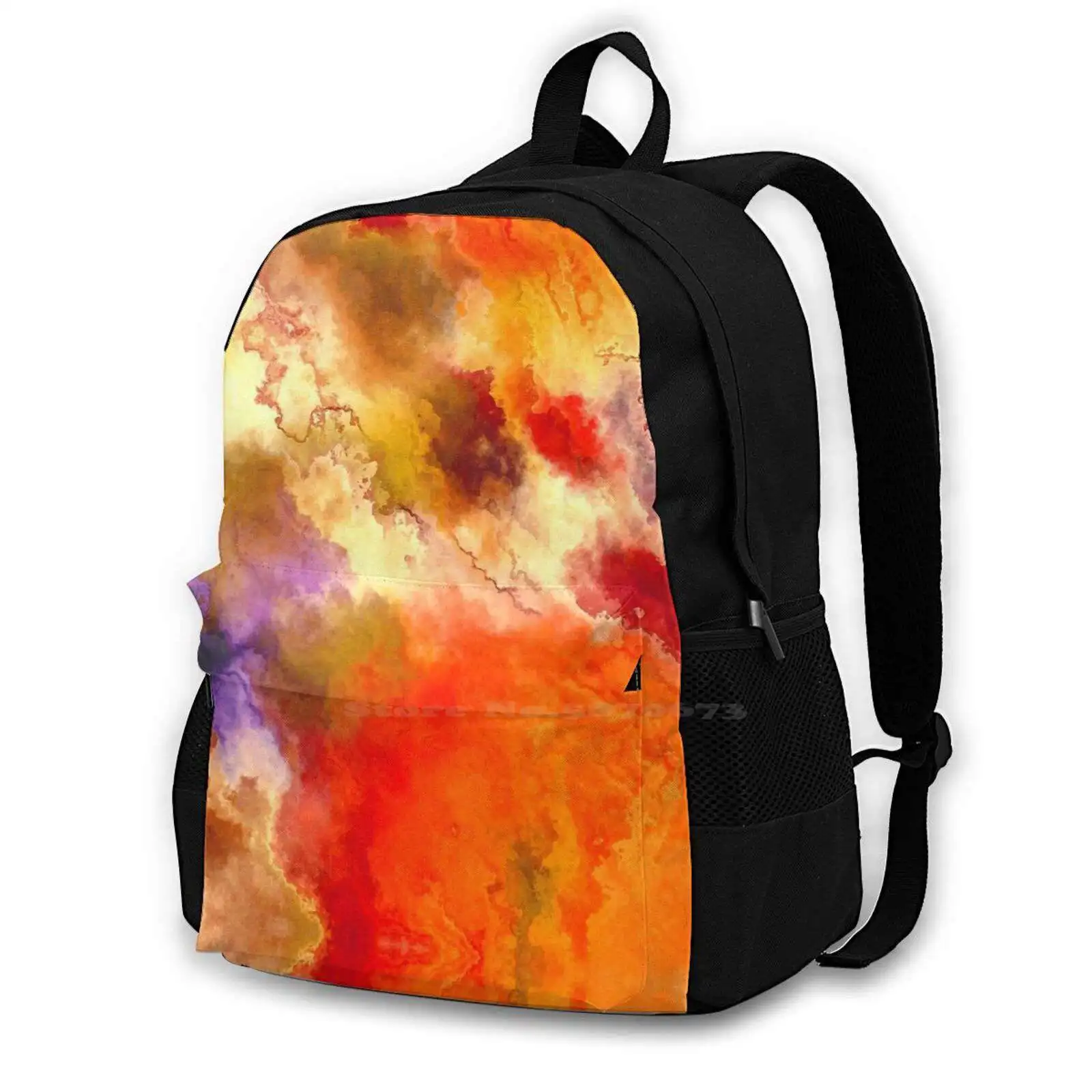 Burnt Orange Marble Rucksack Knapsack Storage Bag Backpack Burnt Orange Marble Burnt Orange Burnt Orange Marble Abstract