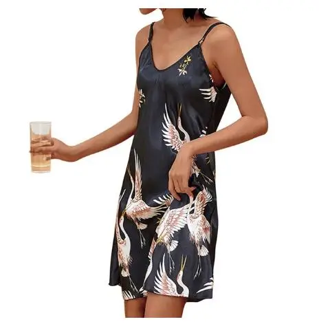 Sexy Lingerie Silk Nightdress Short Sleeve Casual Nightgowns Women Clothing Set Summer Plus Size Loose Sleepshirts M-3XL