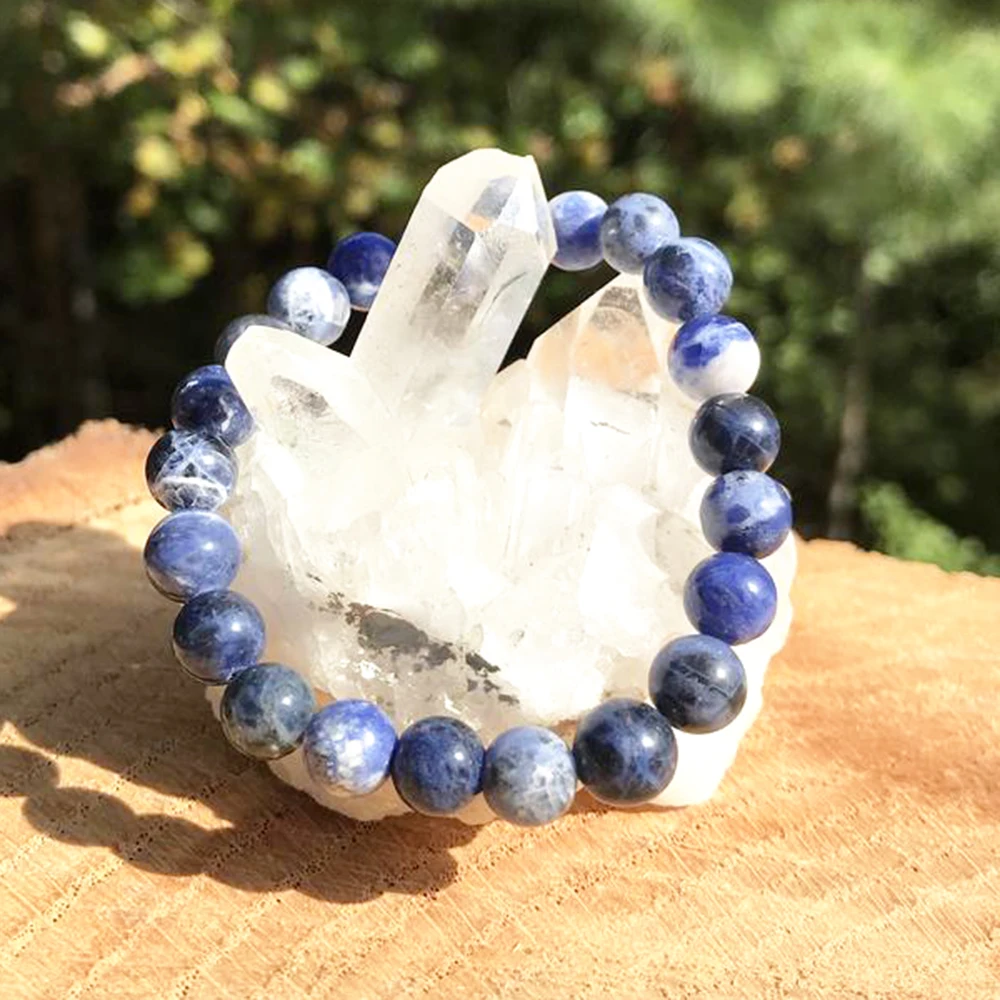 Wholesale 8 MM Blue Sodalite Bracelet Natural Gemstone Energy Bracelet Divine Love Protection Jewelry