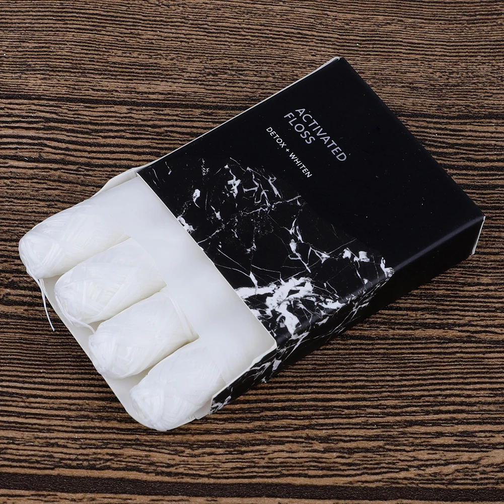 

4pcs/set Biodegradable Eco-Friendly Floss Bamboo Charcoal Floss 4 Rolls Natural Silk Spool Zero Waste Oral Care