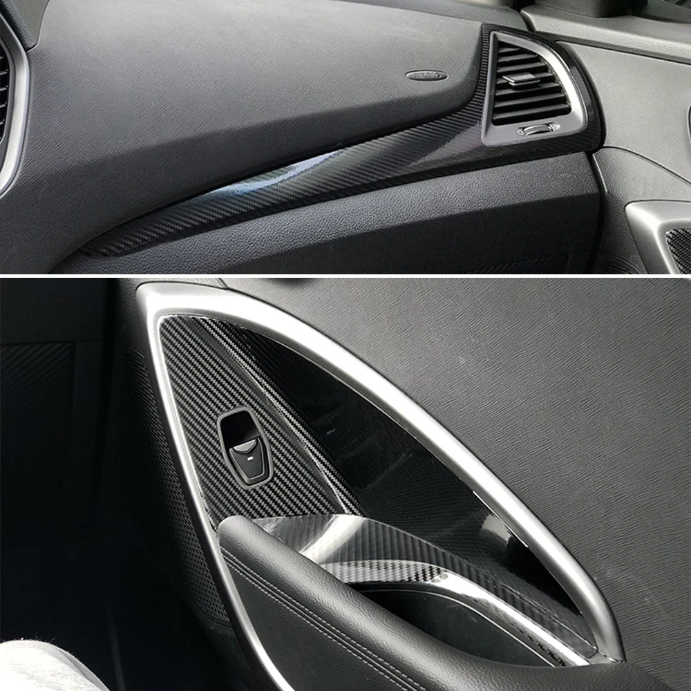 For Hyundai Santa Fe IX45 2013-2019 Car-Styling 3D/5D Carbon Fiber Car Interior Center Console Color Molding Sticker Decals