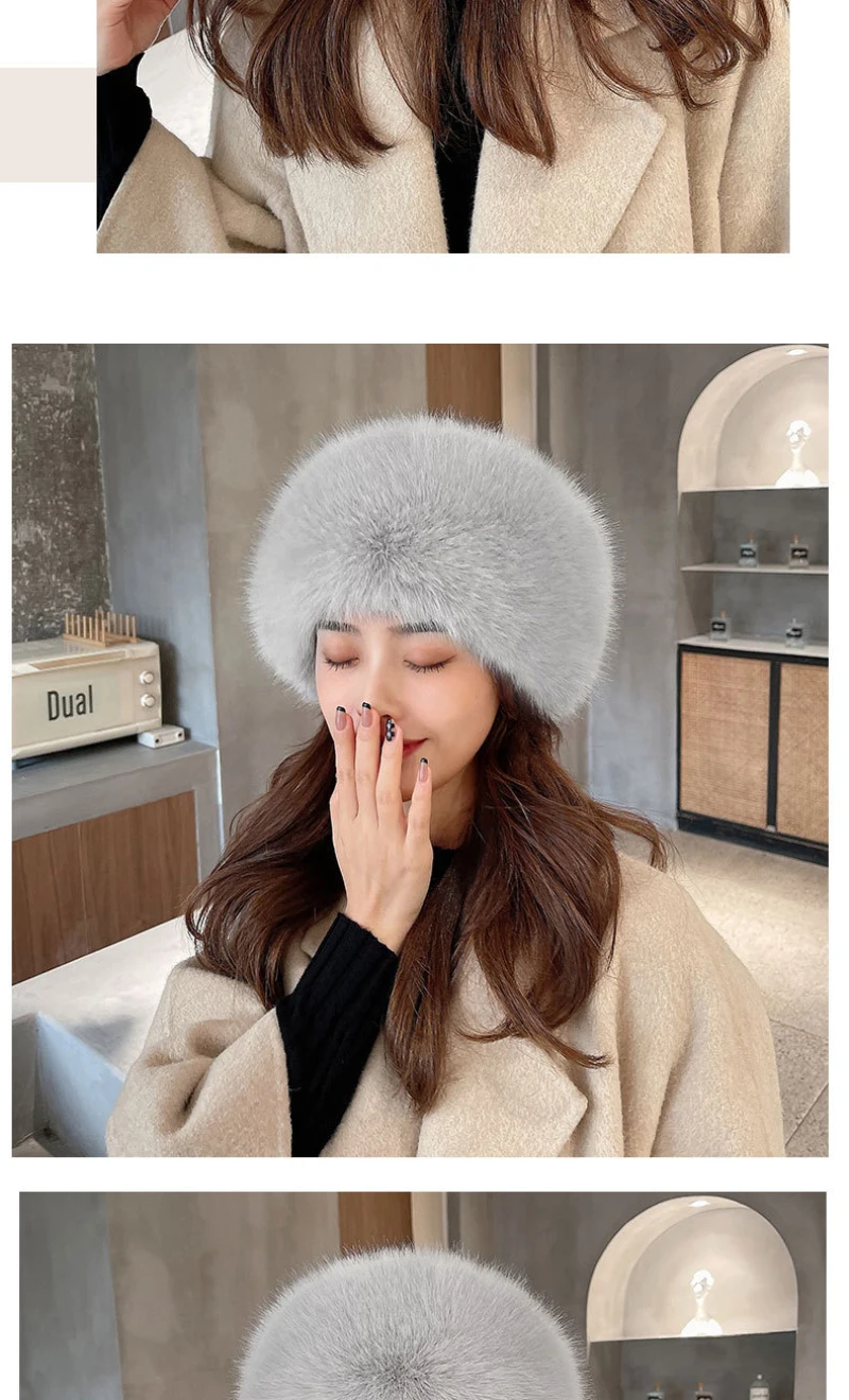 Cappello Invernale Da Donna In Finta Pelliccia, Modello Pescatore, Grigio, Taglia Unica (55-58 Cm), Caldo E Lussuoso - 3