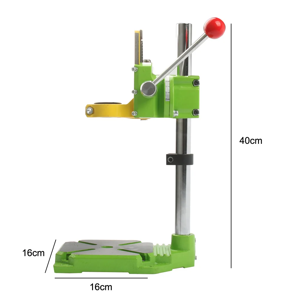 Support de presse pour perceuse électrique, table de presse pour perceuses, banc de travail, pince pour perceuse 35 43mm 0 90 degrés jaune vert