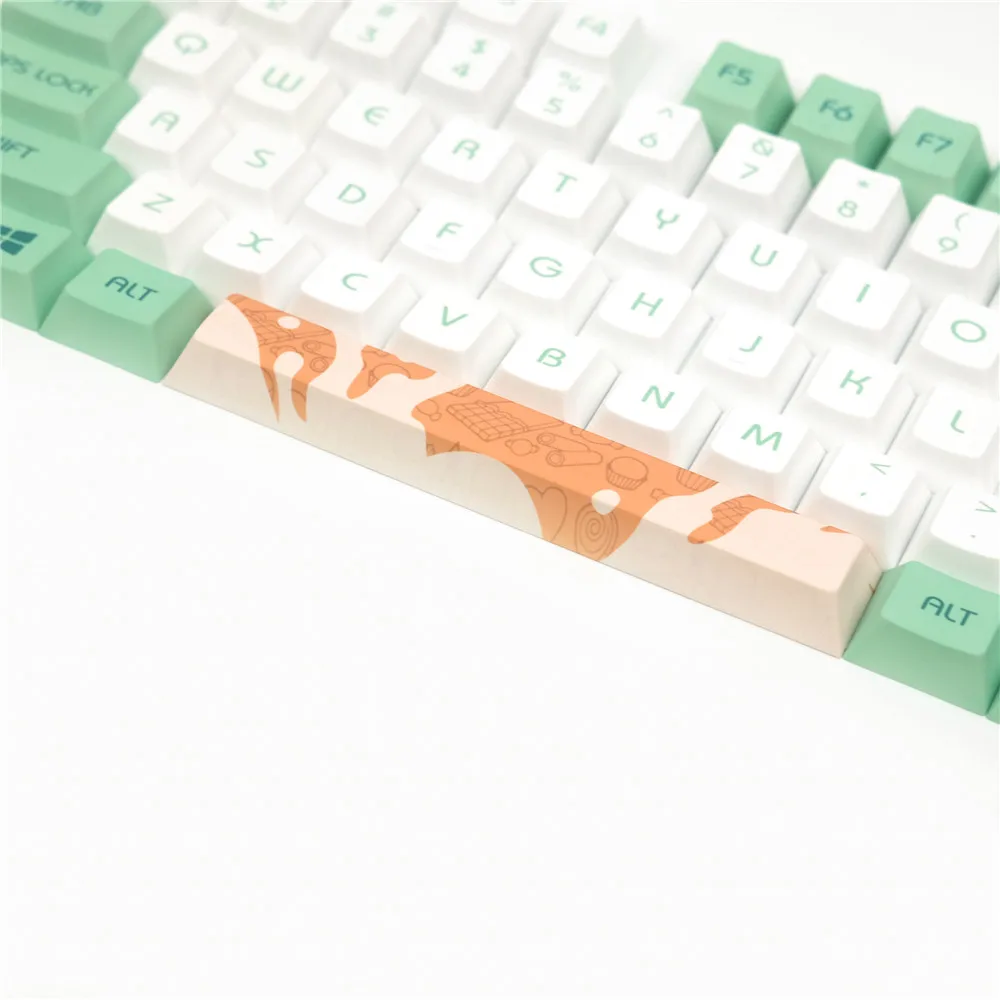 Teclas originales Mint Toffee, teclas de teclado mecánico PBT, tapa de tecla, tinte de perfil de cereza, sublimación personalizada